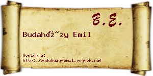 Budaházy Emil névjegykártya